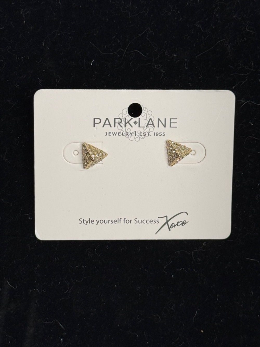 Park Lane Gold Triangle Pavé Studs